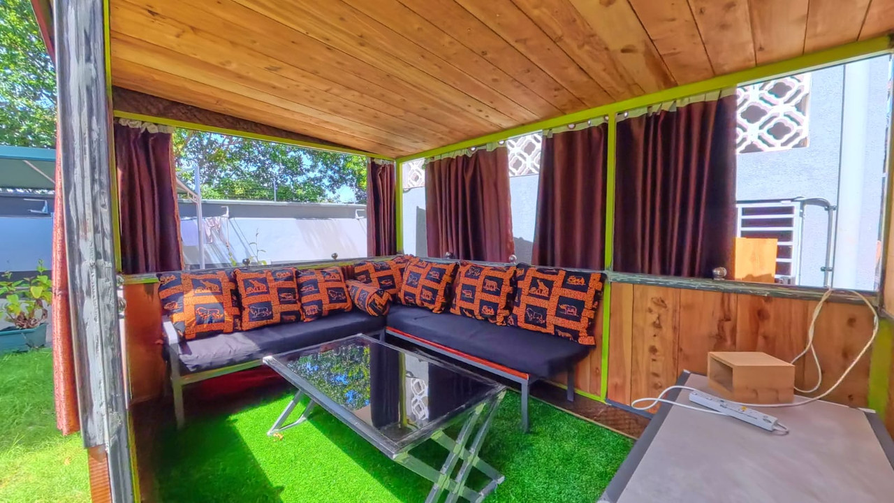 Covered outdoor lounge