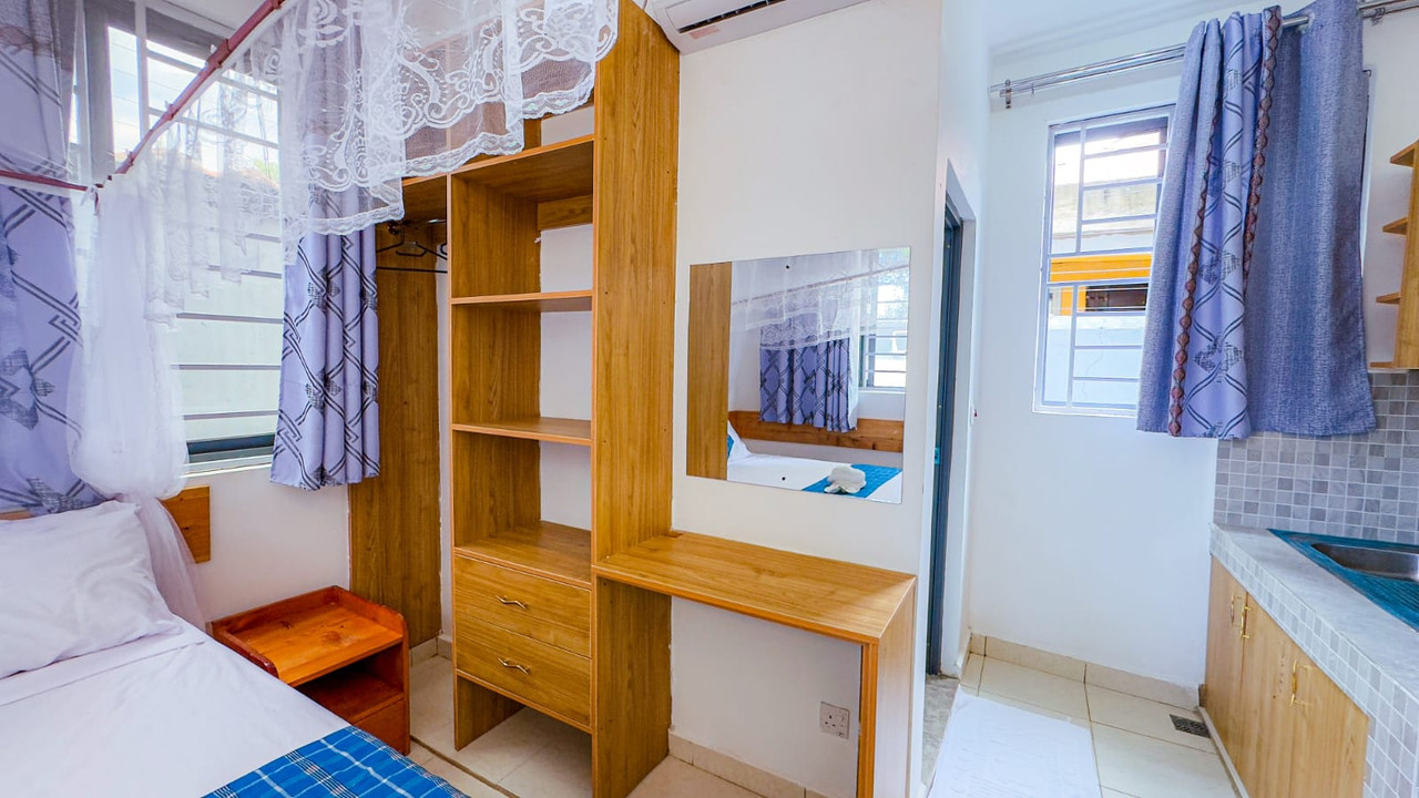 Bed and dressing area